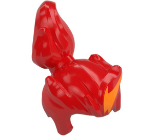 LEGO Rosso Capelli con High Coda di cavallo con Arancione Fiamma (66090)