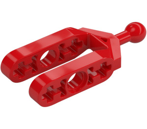 LEGO Red Half Beam Fork with Ball Joint (6572)