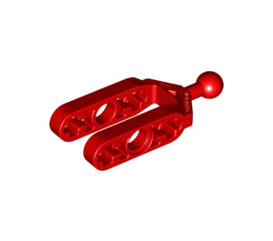 LEGO Red Half Beam Fork with Ball Joint (6572)