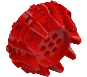 LEGO Red Hard Plastic Giant Wheel with Pin Holes and Spokes (64712)