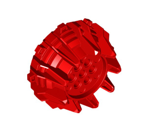 LEGO Rood Hard Plastic Giant Wiel met Pin Gaten en Spokes (64712)