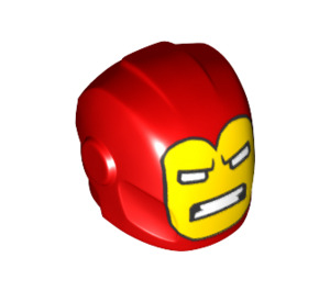 LEGO Red Helmet with Smooth Front with Iron Man Classic Yellow Mask (28631 / 29050)