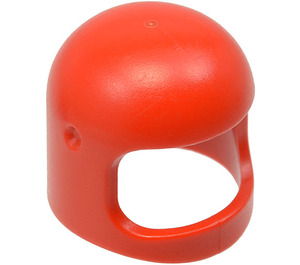 LEGO Red Helmet with Thin Chinstrap and Visor Dimples