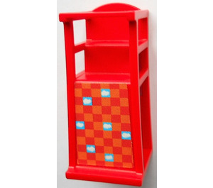 LEGO Red High Chair with Red and Orange and Blue Squares Sticker (33005)