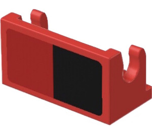 LEGO Red Hinge 1 x 2 Base with Black Rectangle (Model Right) Sticker (3937)