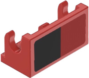 LEGO Red Hinge 1 x 2 Base with Black Square (Left) Sticker (3937)