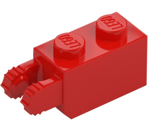 LEGO Red Hinge Brick 1 x 2 Locking with 2 Fingers (Vertical End) (30365 / 54671)