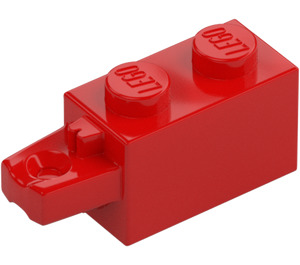 LEGO Rot Scharnier Stein 1 x 2 Verriegelt mit Single Finger auf Ende Horizontal (30541 / 53028)