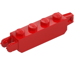 LEGO Rød Hengsel Kloss 1 x 4 Låsende Dobbel (30387 / 54661)