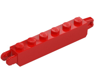 LEGO Rød Hængsel Klods 1 x 6 Låsning Dobbelt (30388 / 53914)