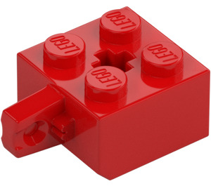 LEGO Rouge Charnière Brique 2 x 2 Verrouillage avec 1 Finger Verticale avec trou d'axe (30389 / 49714)