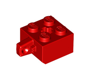 LEGO Red Hinge Brick 2 x 2 Locking with 1 Finger Vertical with Axle Hole (30389 / 49714)