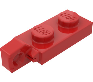 LEGO Red Hinge Plate 1 x 2 Locking with Single Finger on End Vertical without Bottom Groove (44301 / 49715)