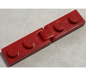 LEGO Červená Hinge Plate 1 x 2 with 1 and 2 Fingers, Complete Assembly