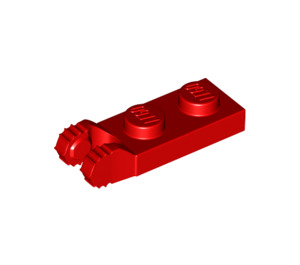 LEGO Rood Scharnier Plaat 1 x 2 met Vergrendelings Vingers met groef (44302)
