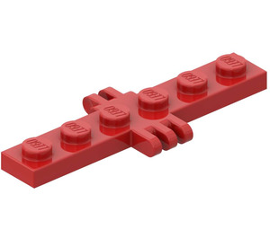 LEGO Red Hinge Plate 1 x 6 with 2 and 3 Stubs (4507)