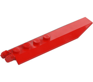 LEGO Röd Gångjärn Platta 1 x 8 med Vinklad Sida Extensions (Rund platta undertill) (14137 / 30407)