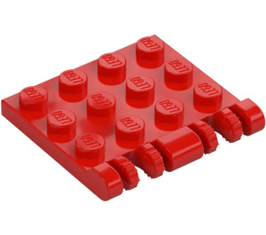 LEGO Červená Závěs Deska 4 x 4 Zamykání (44570 / 50337)