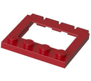 LEGO Rød Hængsel Plade 4 x 4 Sunroof (2349)