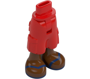 LEGO Red Hip with Shorts with Cargo Pockets with Dark Blue Sandals (2268)