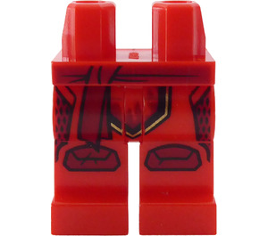 LEGO rot Hüften und Beine mit Dark rot Sash und Knee Pads (3815)