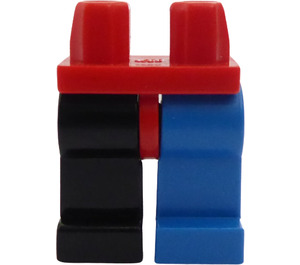 LEGO Red Hips with Right Black Leg and Left Blue Leg