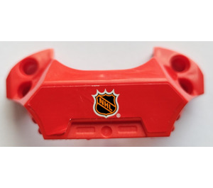 LEGO Rosso Hockey Busto Piastra con NHL logo Adesivo (44791)