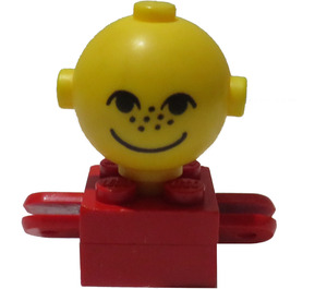LEGO Red Homemaker Figure with Yellow Head and Freckles