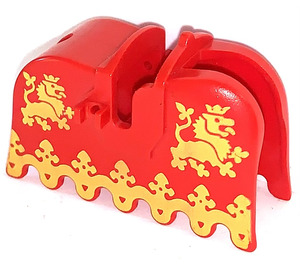 LEGO Red Horse Barding with Yellow Lions (2490)