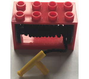 LEGO Red Hose Reel 2 x 4 x 2 Holder with Yellow Nozzle