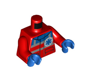 LEGO Rood Ziekenhuis Piloot Minifiguur Torso (973 / 76382)