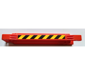 LEGO Red Housing 2 x 15 x 3 for Gear Rack with Black and Yellow Danger Stripes (Pattern 1) Sticker (18940)