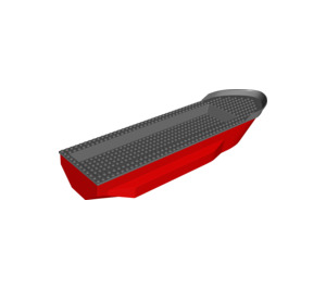 LEGO Red Hull 14 x 51 x 6 with Dark Stone Gray Top (62792)