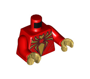 LEGO rouge Iron Araignée - Noir Outlined Gold Emblem Minifig Torse (973 / 76382)