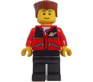 LEGO Röd Jacka zipper pockets och classic Rymd logotyp Town Minifigur