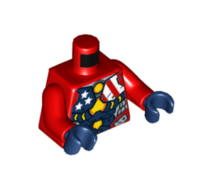 LEGO Rojo Justin Martillo Torso (973 / 76382)