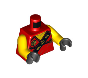 LEGO Red Kai in Tournament Outfit without Sleeves Minifig Torso (973 / 76382)
