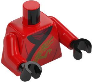 LEGO Rojo Kai Minifigura Torso (973 / 76382)