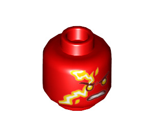 LEGO Red Kai - Spinjitzu Burst Minifigure Head (Recessed Solid Stud) (3626 / 67977)