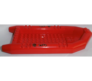 LEGO Red Large Dinghy 22 x 10 x 3 with 2 Patches and Stitches Sticker (62812)
