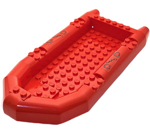 LEGO Red Large Dinghy 22 x 10 x 3 with Repair Stitching Sticker (62812)