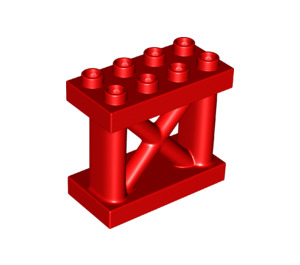 LEGO rouge Lattice mur 2 x 4 x 3 (65156)