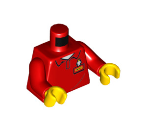 LEGO Rød LEGOLAND Staff Minifigur Overkropp (973 / 76382)