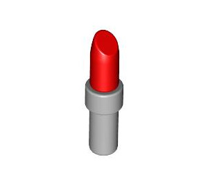 LEGO rot Lipstick mit Medium Stone Grau Griff (25866 / 93094)