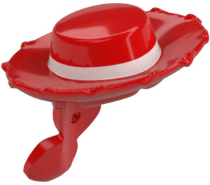 LEGO Rouge Longue Tressé Cheveux avec Large Cowboy Chapeau avec Blanc Ribbon (50236)