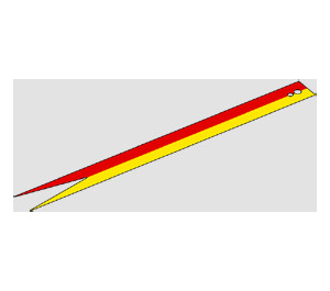 LEGO Red Long Flag with Yellow Half