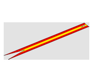 LEGO Red Long Flag with Yellow Stripe