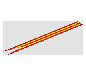 LEGO Red Long Flag with Yellow Stripes