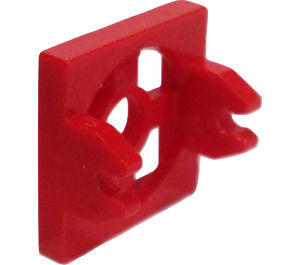 LEGO Red Magnet Holder Tile 2 x 2 with Tall Arms and Shallow Notch (2609)
