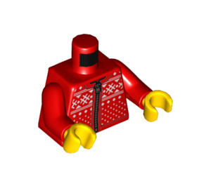LEGO Red Man in Red Winter Jacket Minifig Torso (973 / 76382)